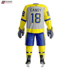 Ensemble personnalisé de maillot et short de hockey sur glace, sublimation, tenue de hockey d'équipe, respirant, fabricant OEM, vêtements en gros, kit - Product Image 5