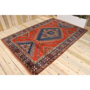 Grand tapis turc de 6,6 x 9,7 pieds, tapis vintage à imprimé animal rouge - Product Image 1