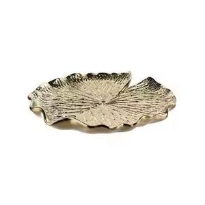 Aluminium Art Deco Rectangle Tray Twin Tone Finish Metal Handicraft for Tabletop Display Living Room <b>Decor</b> Wedding Centerpiece - Product Image 3