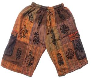 Pantalones cortos de algodón lavados a la piedra para hombre al por mayor, transpirables, estilo bohemio hippie, directos del proveedor de la India, al por mayor - Product Image 1