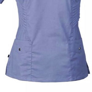 Juego de exfoliante médico de enfermeras con cuello en V sólido de alta calidad, poliéster de algodón antiarrugas transpirable de Pakistán con bolsillos - Product Image 5