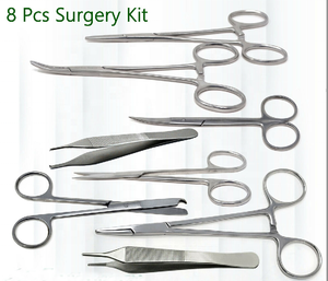 Juego de sutura de cirugía menor para estudiantes de medicina al por mayor, Kit de práctica para estudiantes de medicina de acero inoxidable de 9 piezas - Product Image 3