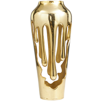 Vase à fleurs de table en fer forgé fait main, finition dorée, résistant à la rouille, vase décoratif pour la décoration de la maison, les mariages et les fêtes, à prix avantageux