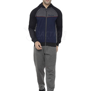 2025 chándal de algodón 100% de alta calidad para hombre, conjuntos de moda transpirables de gran tamaño de manga larga para uso informal, patrón sólido - Product Image 1