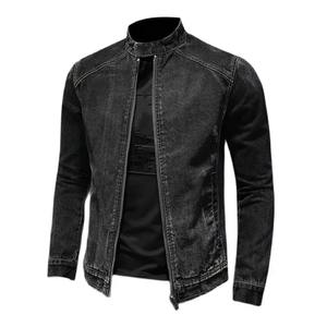 Chaqueta Bomber Vintage de alta calidad para hombre, ropa de abrigo con cuello levantado y algodón negro, estilo vaquero informal para motociclista para invierno - Product Image 2