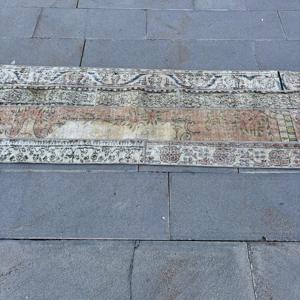 Turkish 2.1x10.7 ft <b>Rug</b>, <b>Runner</b> Vintage <b>Rug</b>, Brown Blue Floral <b>Rug</b> - Product Image 3
