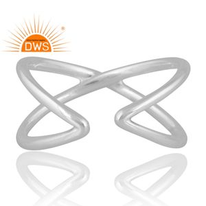 Anillo de banda de plata de diseño elegante para mujer, joyería de diseño personalizado para mujer, regalo para ella - Product Image 2