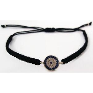 Bracelet de chaîne de mauvais œil perlé fin - Product Image 1