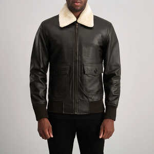 Blouson aviateur en cuir léger et élégant de luxe pour hommes vêtements d'extérieur respirants en demande veste à la mode avec logo personnalisé - Product Image 6