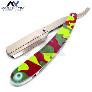 Navaja de barbero de mano de acero de media hoja con modelo para bigote, herramienta de aseo de precisión para uso profesional en barberías y en casa - Product Image 2