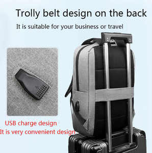 Sac à dos décontracté et imperméable pour homme avec GPS et dispositif antivol GPS USB; fermeture à glissière à motif géométrique avec panneau solaire - Product Image 3