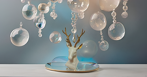 Hecho a mano Art Deco resina polivinílica Reno estatua Animal salvaje Navidad decoración del hogar para sala de estar u oficina estatuilla de ciervo - Product Image 2