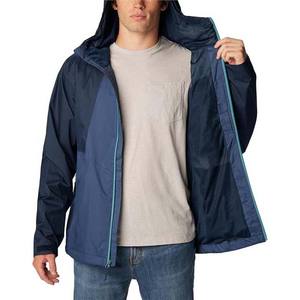 Veste coupe-vent à fermeture éclair Vêtements pour hommes Manteau de pluie à capuche Imperméable décontracté High Street Style Polyester Logo personnalisé Vestes de pluie - Product Image 6