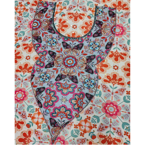 Silk Multi-Color Floral Embroidery Fabric Hand Beaded Sequins Cutdana Work Lightweight Nonwoven Targeted Audience Fashion - Product Image 1