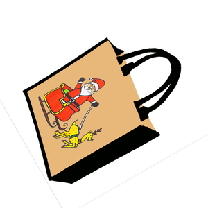 Bolsa de mano de yute 100% ecológica promocional patrón personalizado mango acolchado tejido negro impresión sin azo Material de PVC vida diaria - Product Image 2