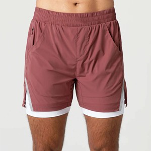 กางเกงขาสั้นออกกำลังกายของผู้ชายสำหรับฤดูใบไม้ร่วงผ้าไนลอนแบบ20% อัด80% ผ้าอีลาสเทนซับในเนื้อผ้าระบายอากาศได้ดีนุ่มลื่นด้านหน้า - Product Image 1