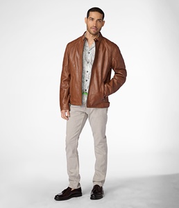RTS veste en cuir véritable pour hommes design en peau de mouton de haute qualité nouvelle mode vente chaude avec fermeture à glissière hiver - Product Image 2