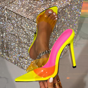 รองเท้าส้นสูงทรงยุโรปและอเมริกัน หัวแหลม ปลายเรียว ส้นเข็มสูงมาก สำหรับเดินแบบ ไซส์ใหญ่พิเศษ - Product Image 1