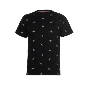 เสื้อยืดผ้าฝ้าย100% สำหรับผู้ชายเสื้อยืดสีดำแขนสั้นผ้าทอลำลองพิมพ์โลโก้ได้ตามต้องการ - Product Image 5