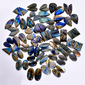 Par de cabujones de labradorita Natural de gran calidad, piedras preciosas sueltas disponibles, piedras preciosas de forma y tamaño mezclados para usar en la fabricación de joyas - Product Image 5