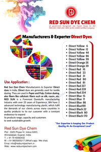 Direct Red 239 Soluble Water Dyestuffs RED SUN <b>DYE</b> CHEM Manufacturer & Exporter Also Supplied in India - Product Image 3