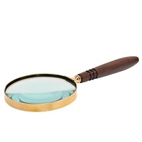 Heavy Duty Metal Magnifying Glass Wide Diameter Lens Supportive Handle Crafted for Home Decoration Wedding Reading Exploration