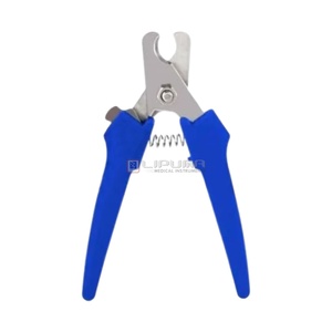 Coupe-ongles pour chat en acier inoxydable avec poignée bleue, outil de toilettage manuel pour animaux de compagnie, pour une coupe sûre des griffes du chat, conforme à la norme de sécurité MOL - Product Image 1