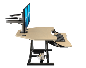 VersaDesk PowerPro Elite Convertisseur de bureau debout électrique d'angle moderne Rectangle programmable Port de charge USB APP mobile - Product Image 2