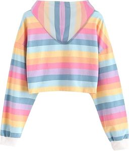 Sudadera corta con capucha personalizada para mujer, sudaderas y sudaderas informales para mujer, Sudadera con capucha recortada de gran tamaño para mujer - Product Image 3