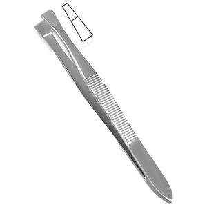 Pinzas para Cejas AESCO INSTRUMENTS de Acero Inoxidable con Punta Inclinada, Diseño Personalizado de Alta Calidad, Herramienta de Belleza Portátil para Hombres - Product Image 1