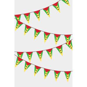 Sao Tome Principe Triangular Flag Bunting for New Year Christmas <b>Easter</b> Halloween Diwali Graduation Back School Father's Day - Product Image 1