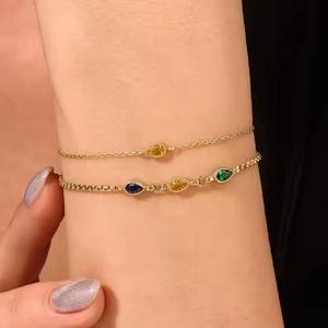 สร้อยข้อมือเพชรสีทองแบบมินิมอลสร้อยข้อมือเพชรมอยส์ซอไนท์ของขวัญครบรอบปีที่โรแมนติกสำหรับภรรยา - Product Image 5