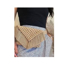 Riñonera de cuerda de algodón tejida a mano de macramé de calidad estándar más vendida, riñonera, bolsa de verano para niñas al precio más bajo - Product Image 6
