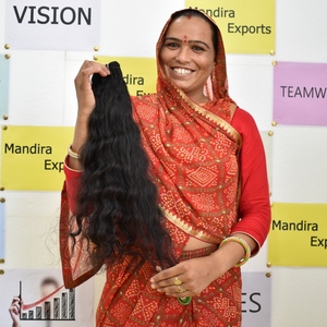 100% Vierge Brut Naturel Noir Armure Ondulé Extensions De Cheveux Pas Cher Indien Humain Bundles Vietnamien Temple Vendeur Lâche Vague Profonde - Product Image 3