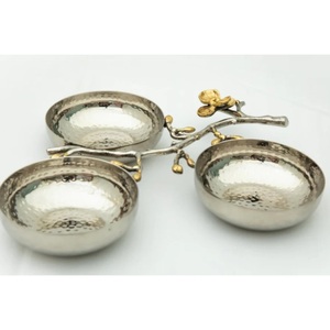 ชามเสิร์ฟขนมกล้วยไม้สีดำแบบโบราณทำจากสเตนเลสใช้สำหรับตกแต่งงานปาร์ตี้ - Product Image 5