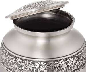 Urnes en métal à gravure croisée Urnes en laiton doré argenté et en acier inoxydable Urnes en métal pour cendres Urnes en fonte d'aluminium et urnes en laiton - Product Image 4