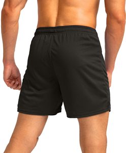 OEM Custom Men's Gym Workout Shorts Sublimation Mesh Fabric with Pockets and Zippers Solid Pattern Plain Dyed - Product Image 3