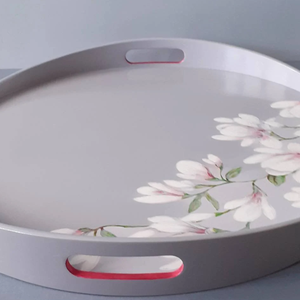 High Quality Lacquered Oval Serving <b>Tray</b> Elegant Fruit <b>Tray</b> for Coffee Table, Parties, Breakfast Wholesale from Vietnam - Product Image 4