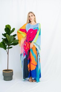 Mujer Tie Dye Kaftan Caftan Talla única Plus Mono Slow Fashion Resort & Cruise Wear Home Wear Vestido largo - Product Image 2