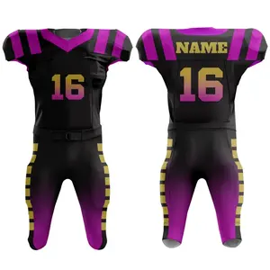 2025 Uniforme de fútbol americano de calidad superior 100% Poliéster Durable Trendy Athletic Fit Short Printed Team Wear Servicio OEM - Product Image 5