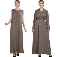 Abayas longues et droites pour femmes, modestes, respirantes, lavables, dernier design, personnalisées, unies, à manches longues, 100% polyester, en mousseline, style vintage