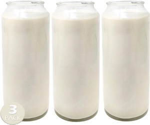 เทียนภาชนะแก้วอธิษฐานสีขาวที่ไม่มีกลิ่น, เทียนขี้ผึ้งพรีเมี่ยม, เหมาะสำหรับสถานที่ศักดิ์สิทธิ์, เฝ้าระวัง, สวดมนต์ - Product Image 1