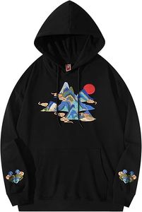 OEM personnalisé 100% haute qualité coloré hommes Streetwear graphique sweats à capuche brodés 100% coton mélangé 320 GSM - Product Image 2