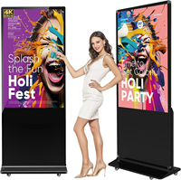 Layar LCD Digital Signage 55 Inci, Tipe Lantai, untuk Iklan, Pemutar Media Video dengan Perangkat Lunak Android CMS, WiFi 3G/4G