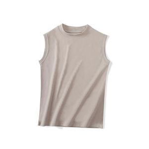 Chalecos de punto transpirables para mujer, Top con cuello redondo, camiseta sin mangas sólida, novedad de verano, Tops finos informales sin mangas a la moda - Product Image 1