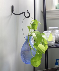 Ensemble Premium de Deux Crochets en Fer Forgé Courbés en Forme de O, 6 Pouces, Crochet Mural en Métal Noir Robuste, Décoration pour Pots de Fleurs - Product Image 1