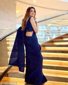 ผ้าซาตินสไตล์บดขยี้สำหรับร้านบูติกอินเดียส่าหรีดีไซน์แบบชาวปากีสถานแนวแฟนซีล่าสุด - Product Image 2