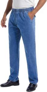 <b>Mens</b> <b>Elastic</b> Waist <b>Jeans</b> Relaxed Fit Denim Pants Casual <b>Mens</b> <b>Elastic</b> Waist Pants Cotton soft and stretchy fabric <b>men</b> <b>jean</b> pant - Product Image 2