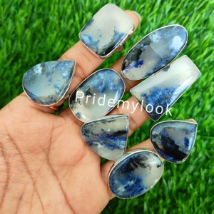 Anillos de cuarzo Paraiba azul de Plata de Ley 925 de alta calidad, regalos de fiesta de boda y Navidad de tendencia para mujeres finas a granel - Product Image 5