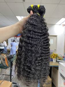 Cheveux bouclés birmans trame de cheveux 100% Extensions humaines vente en gros faisceaux de cheveux couleur naturelle - Product Image 3